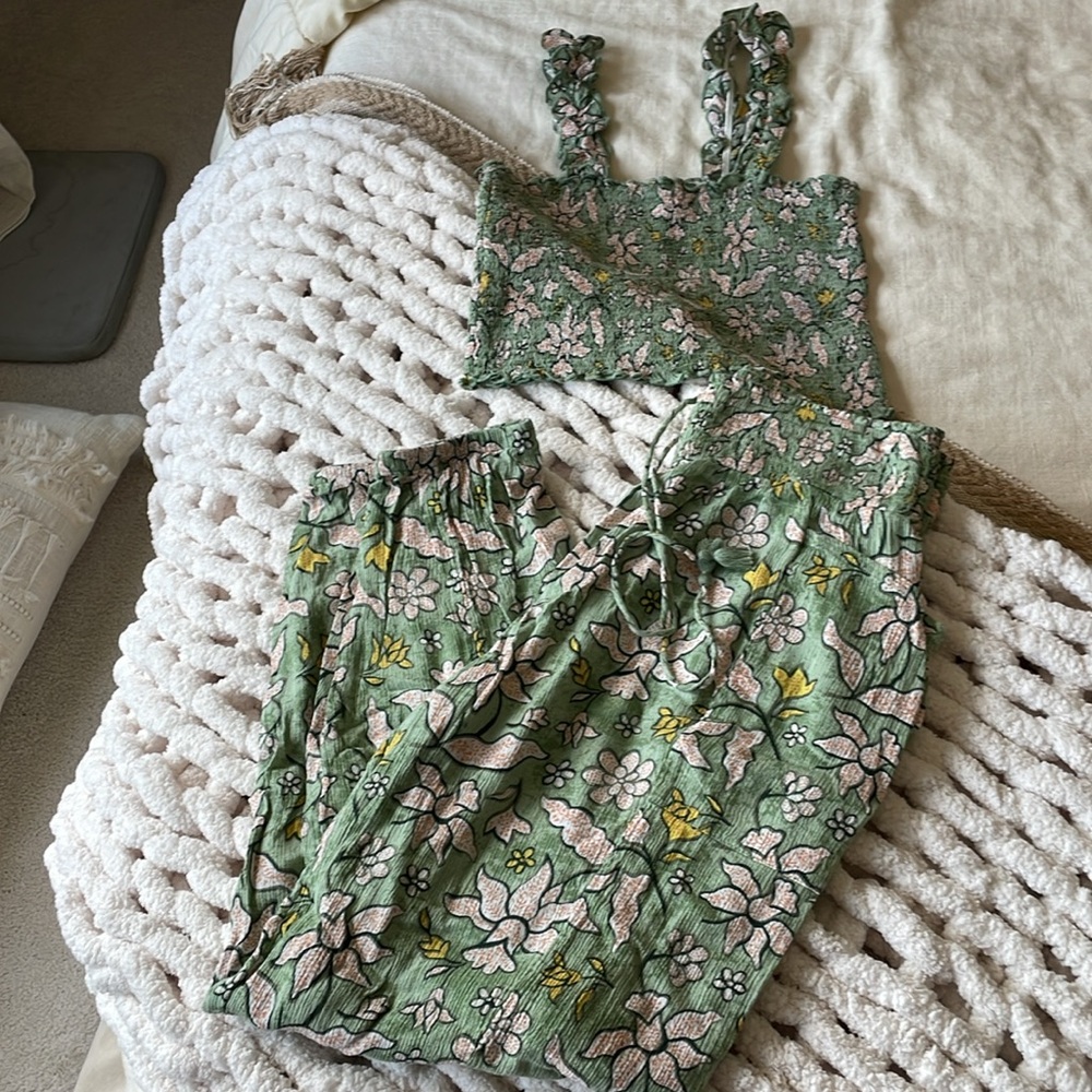 Aerie Green Floral Set
